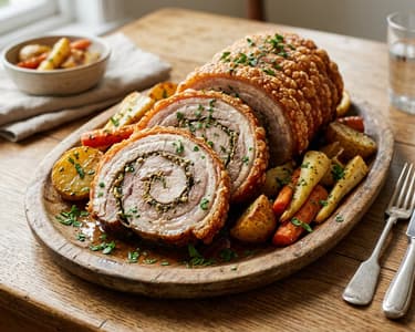 Ruladă din fleică de porc la cuptor | Fragedă și rumenă
