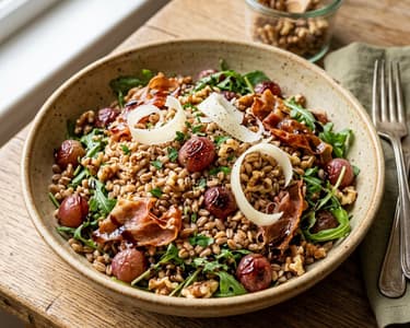 Salată toscană de farro cu struguri copți | Prânz toscan