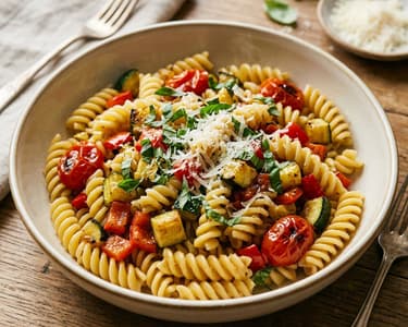 Fusilli all'Ortolana | Paste rapide cu legume rumenite