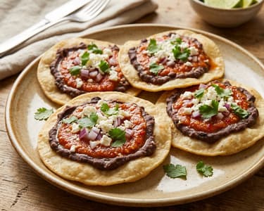 Chalupas poblanas cu fasole neagră | Street food autentic