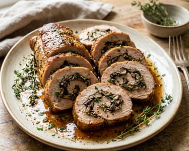 Mushroom-Stuffed Pork Tenderloin | Tender and Juicy in the Oven