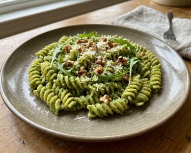 Paste cu pesto cremos de rucola și nuci