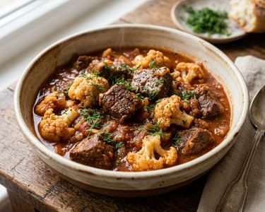 Mâncare de conopidă cu carne de vită | Clasic românesc fraged și aromat