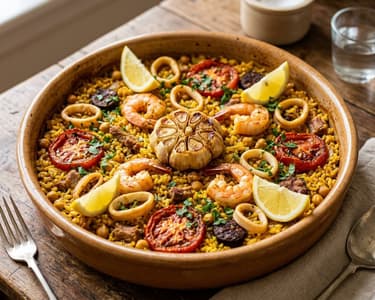 Arroz al horno marinero | Spanish baked rice with seafood