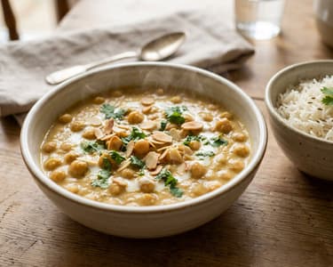 Badami Chana | Curry indian regal de năut în sos cremos de migdale