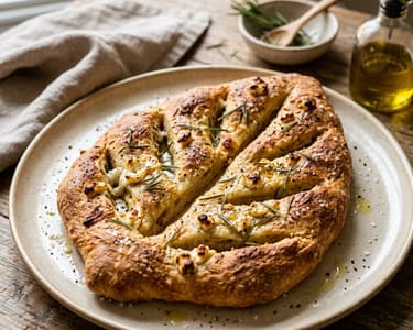 Fougasse cu brânză de capră | Pâine provensală crocantă