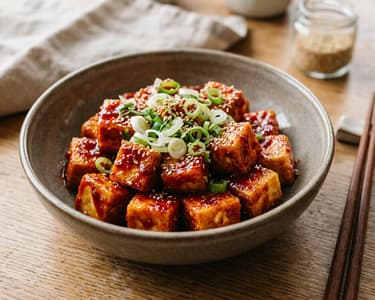 Tofu crocant la wok în sos dulce-picant coreean | Cină în 15 minute