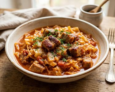 Mâncare de varză cu carne de porc | Fragedă și aromată la ceaun