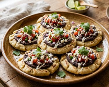 Picaditas mexicane cu fasole neagră | Street food autentic
