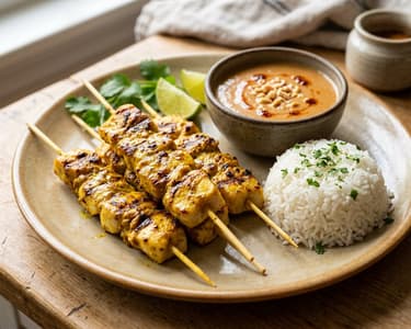 Frigărui thailandeze de pește alb | Aromă Satay cremoasă