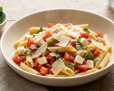 Penne alla Checca | Paste romane rapide cu roșii proaspete și mozzarella