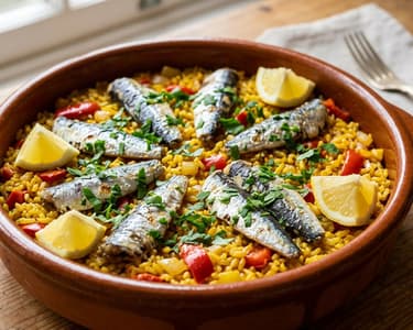 Arroz con sardinas | One-pot Spanish rice with sardines