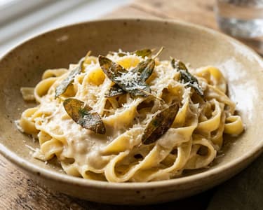 Tagliatelle cu cremă de țelină coaptă și salvie | Clasic italian rafinat