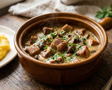 Tocană maramureșeană de porc cu hribi | Fragedă și aromată