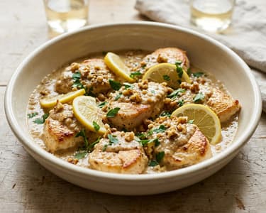Greek Chicken with Walnut Lemon Sauce | Quick Dinner