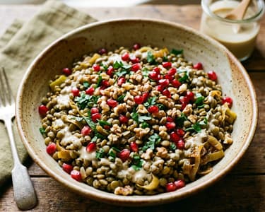 Salată caldă de linte cu praz | Prânz oriental sațios