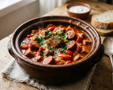 Tocană haiducească de porc cu cârnați | Fragedă și bogată