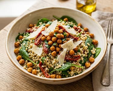 Salată de bulgur cu năut crocant | Prânz toscan sățios