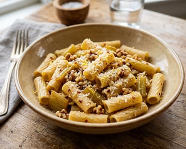 Rigatoni cu țelină apio caramelizată | Savoare italiană