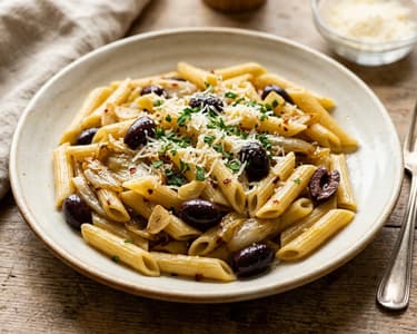 Penne cu andive sotate și măsline | Savoarea Italiei
