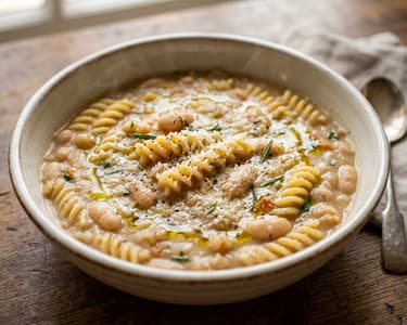 Pasta e Fagioli | Clasic italian rapid cu fasole albă și rozmarin