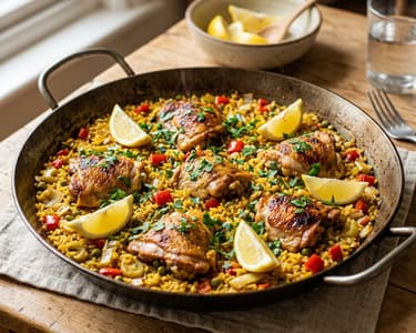 Arroz con pollo y puerros | Spanish Rice with Chicken and Leeks