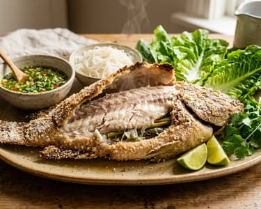 Pla Pao | Doradă thailandeză suculentă în crustă de sare