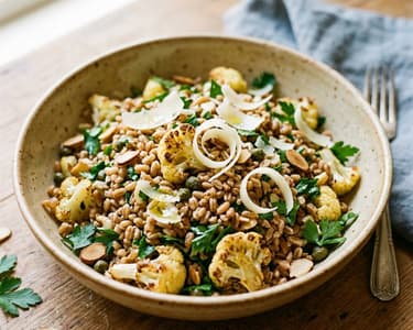 Farro salad with roasted cauliflower | Italian lunch