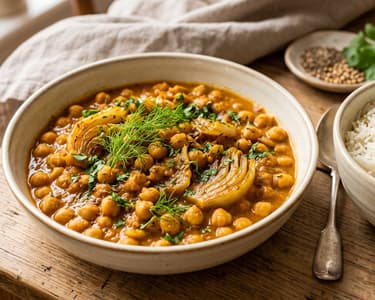 Saunfwala Chana | Curry indian de năut cu fenicul și lapte de cocos