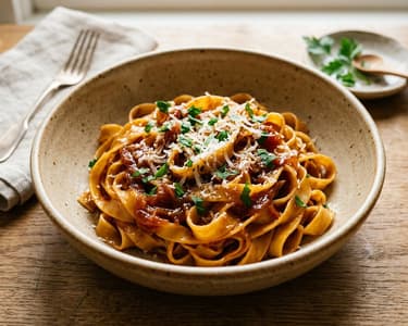 Tagliatelle cu eșalote caramelizate | Gust italian