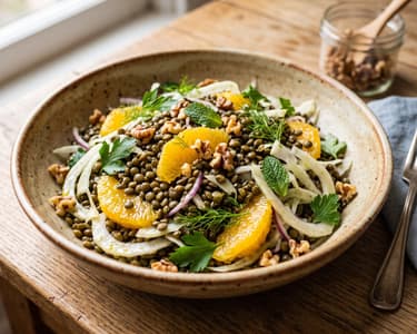 Oriental Lentil Salad with Fennel and Oranges | Autumn Lunch