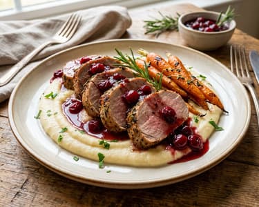 Mușchiuleț de porc gourmet | Cu păstârnac și merișoare