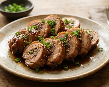 Tori Chashu | Ruladă japoneză de pui în sos dulce-aromat