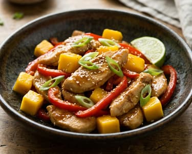 Wok Chicken with Mango | Flavorful 15-Minute Dinner