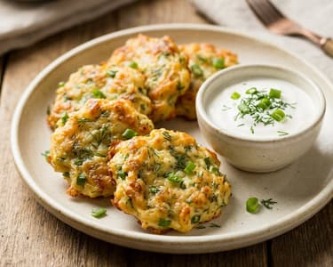 Baked cheese patties with dill and green onions | Romanian brunch