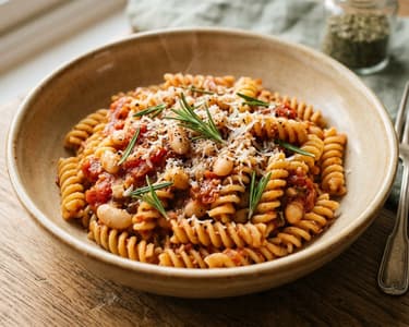 Fusilli cu fasole cannellini și rozmarin | Clasic italian rapid