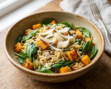 Tuscan Orzo Salad with Roasted Butternut Squash | Autumn Lunch