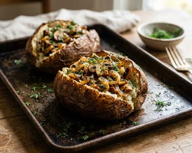 Mushroom-Stuffed Potatoes | Traditional and Golden Brown