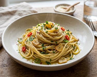 Spaghetti all'Aglio, Olio e Peperoncino | Clasic italian autentic