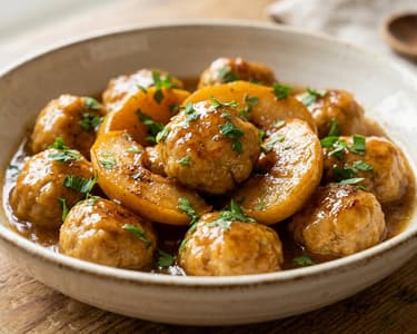 Quince Stew with Pork Meatballs | Sweet and Sour Autumn Flavor
