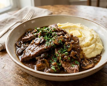 Beef Escalope with Mushrooms | Tender Romanian Classic
