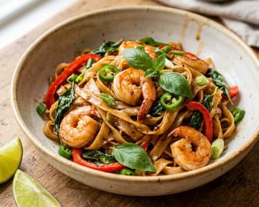 Pad Kee Mao with prawns
