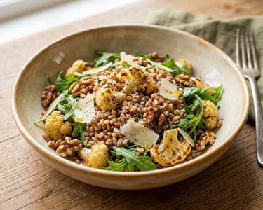 Farro Salad with Roasted Cauliflower | Tuscan Lunch