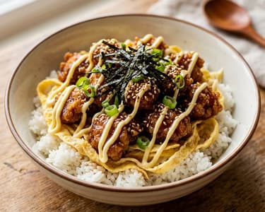 Chicken Mayo Cupbap | Korean Street Food Chicken Bowl