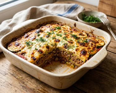 Musaca de dovlecei cu carne tocată | Rumenă la cuptor