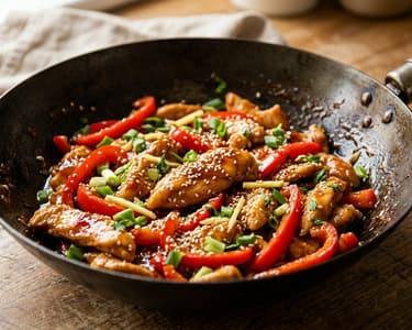Sweet and Spicy Wok Chicken with Sweet Chilli Sauce | Quick 15-Minute Dinner