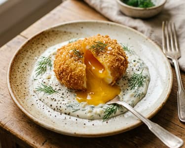 Crispy Poached Eggs in Breadcrumb Crust | Autumn Brunch