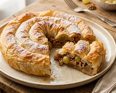 Grape and Walnut Pie | Crispy Autumn Dessert