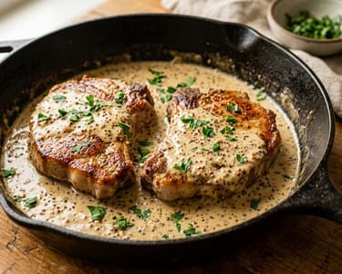 Pork Chops in Mustard Sauce | Tender and Creamy