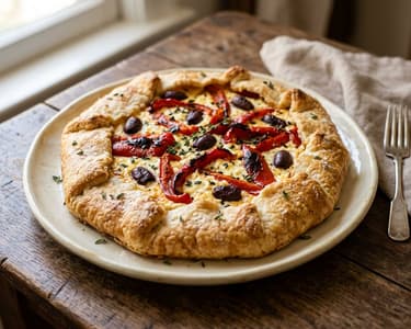 Roasted Pepper and Feta Galette | Mediterranean Flavor
